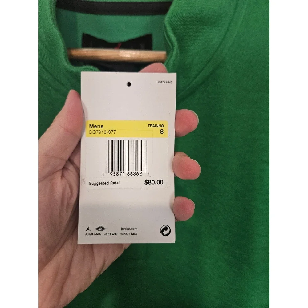 NWT Jordan Training Quarter Snap‎ Pullover Green Long Sleeve DQ7913-377 Size S